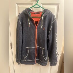Nautica Navy and Orange Hoodie